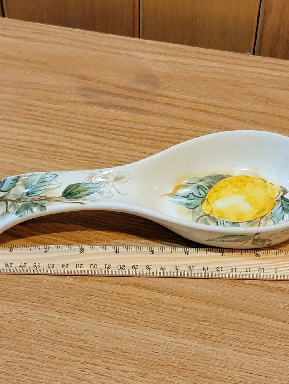 Maxcera Watercolor Lemon Ceramic spoon rest rustic farmhouse